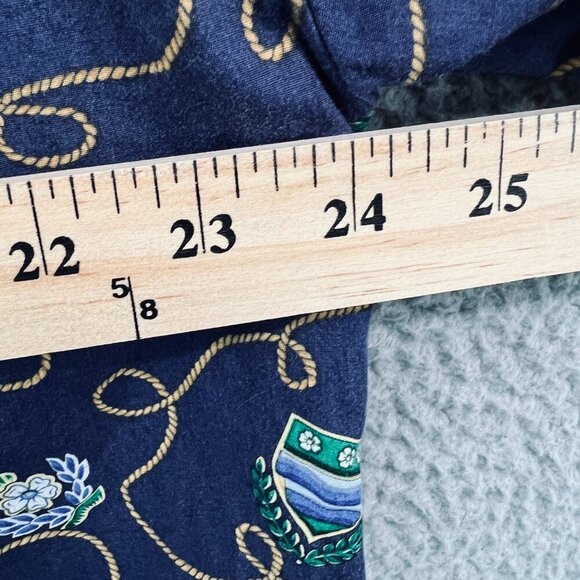 Jantzen Womens Hawaiian Top Large Blue 100% Cotton Crest‎ Flag Shirt Vintage 80s - Picture 7 of 9